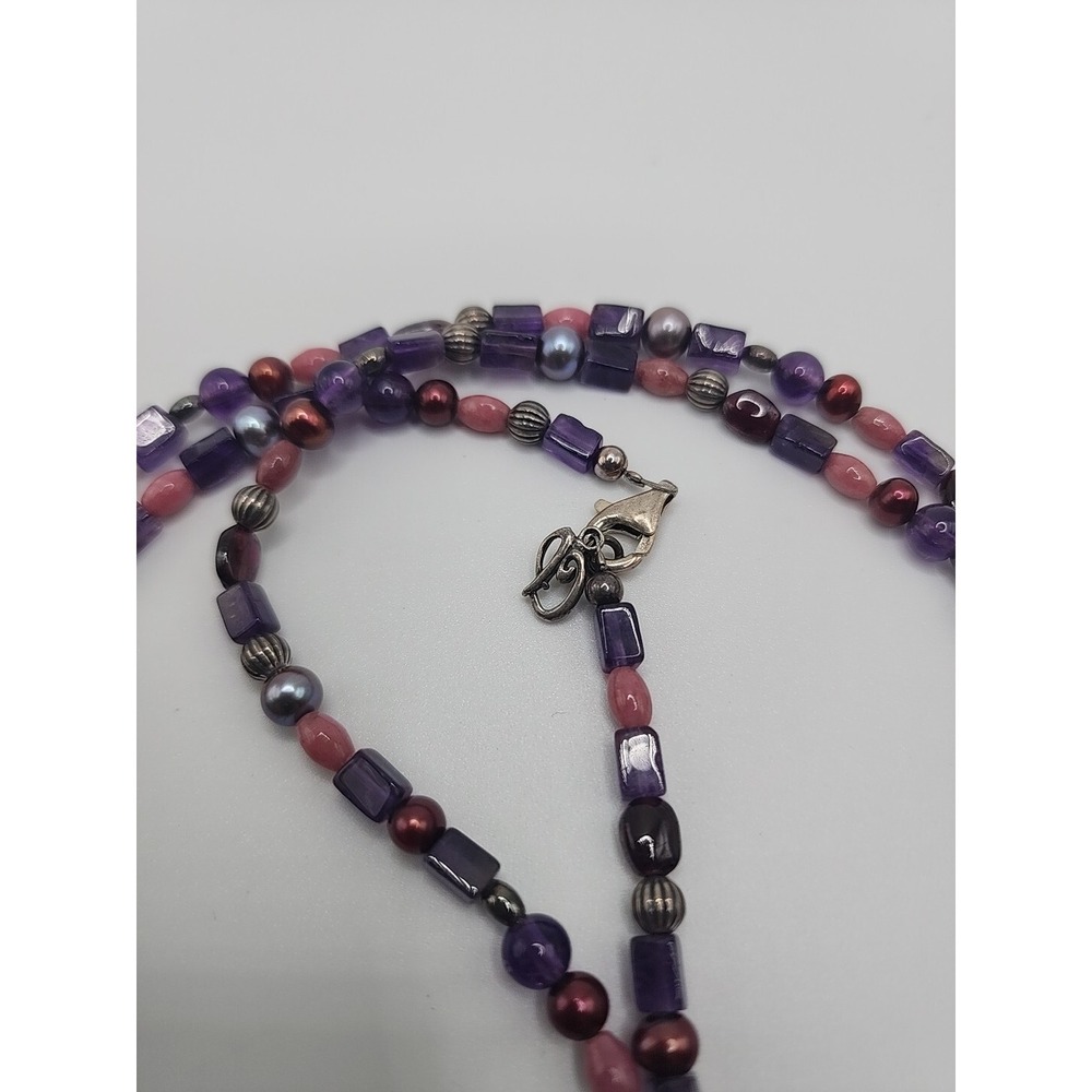 Vintage Carolyn Pollack QVC Southwest Amethyst Rhodonite Raspberry Pearl Bead... - Picture 4 of 12